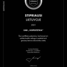 Gopestetika Certificate LT (2021)